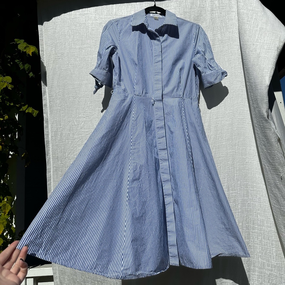Blue and White Striped Calvin Klein Dress